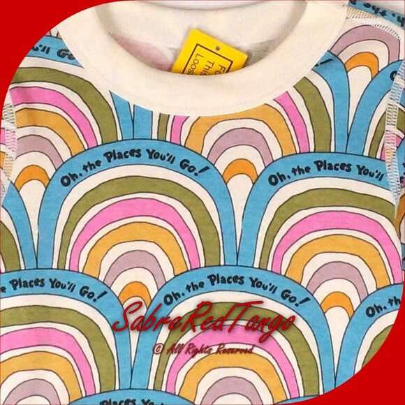 NWT Hanna Andersson Organic Long Johns Pajamas Dr Seuss Places You'll Go 160 14 - Picture 2 of 6